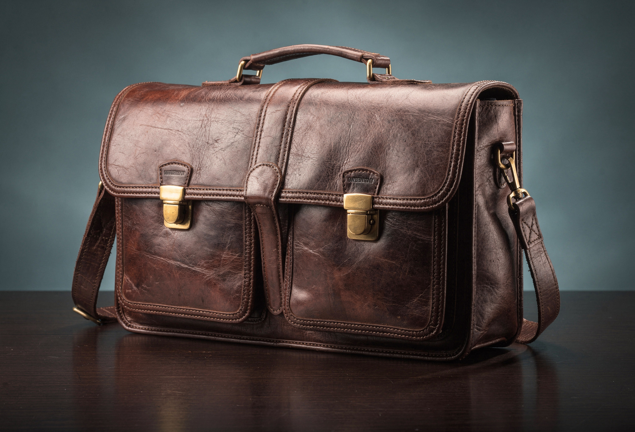 Maestro koleksiyonu koyu espresso deri evrak cantasi